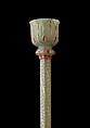 Fly Whisk Holder (chauri), Jade, inlaid with gold wire and rubies